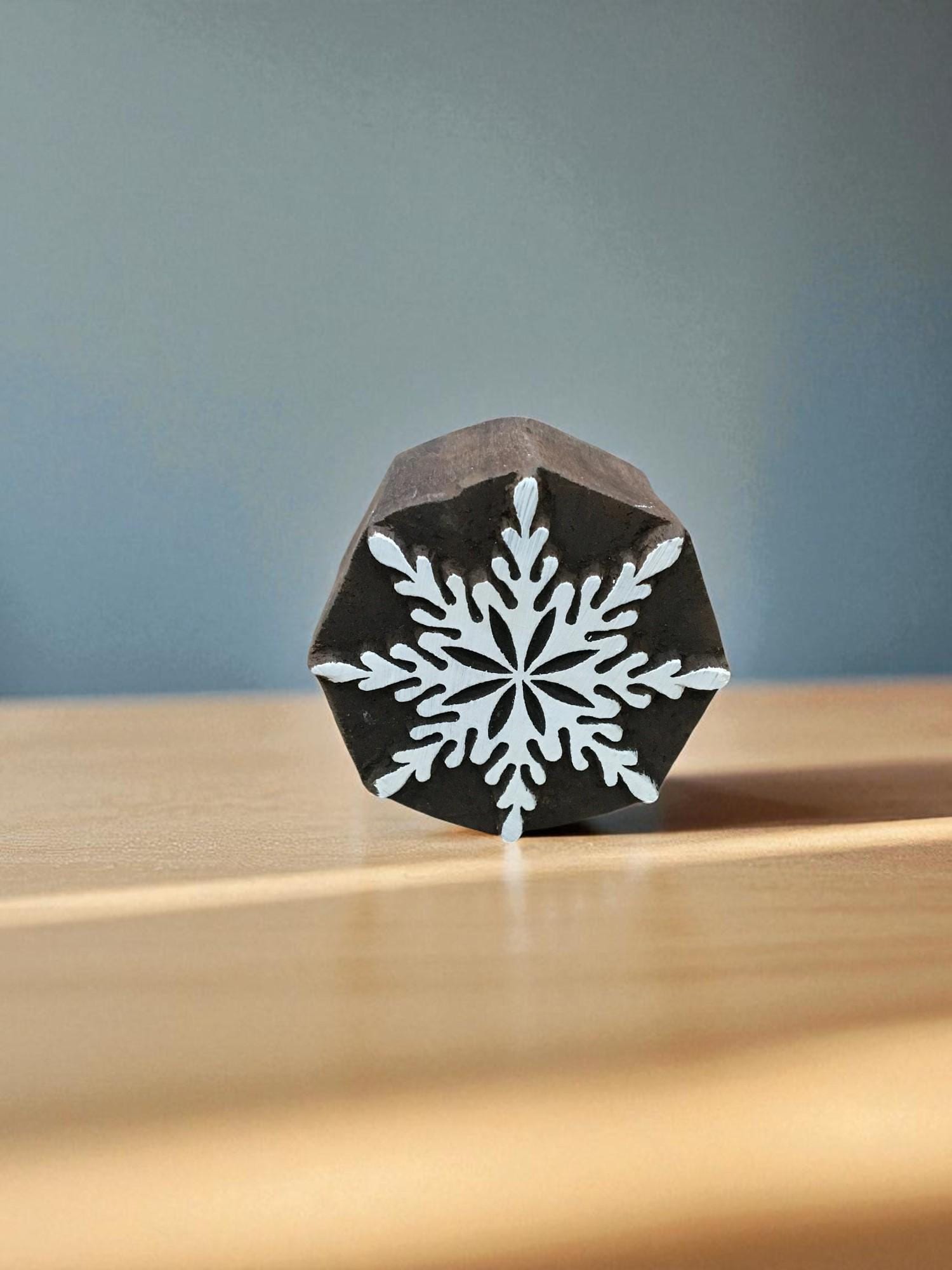 Snowflake Wood Block Stamp, Hand Carved Indian Textile Printing