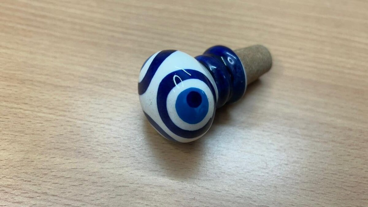 Hand Painted Ceramic Bottle Stopper · Set of Three Designs